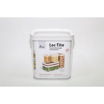 Kitchen Rectangular Locktite Container Acrylic White Lid 1600Ml