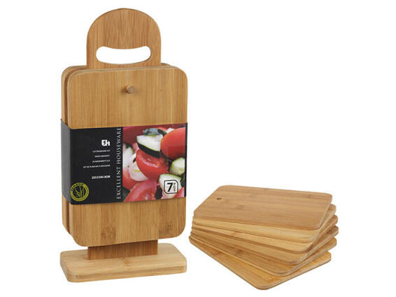 Kitchen Cutting Board 7Piece Bamboo 15X33X9 Cm