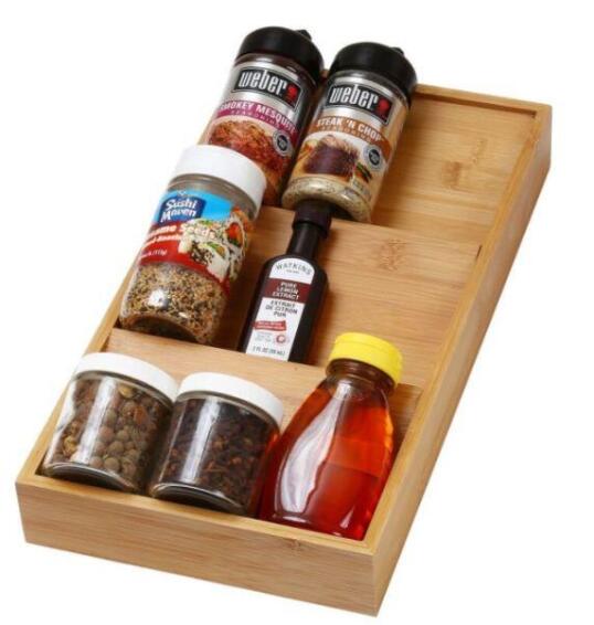 Acrylic Spice Rack Drawer Type Stair-shaped Transparent Kitchen Condiment  Jar Storage Rack And Multilayer Combination Seasoning Bottle Rack