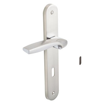 Door handles on plate cylinder key entry satin nickel finish claire inspire