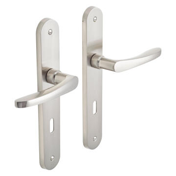 2 PLATES LOUISE KEY 7MM, ALU ZINC ALLOY, SATIN NICKEL FINISH - ALU HANDLE ZINC ALLOY PLATE, HANDLE LENGTH: 125MM, PLATE: 235X40MM, PACKAGE: CARDBOARD, SPINDLE:7X7MM