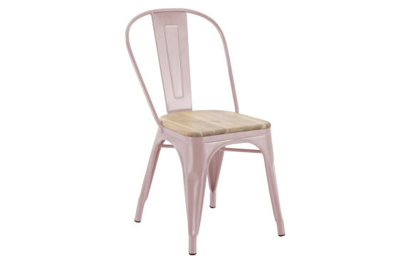 Oxford Steel & Acacia Patio Chair Pink D53cmxW44cmxH83cm (Excluding Table)