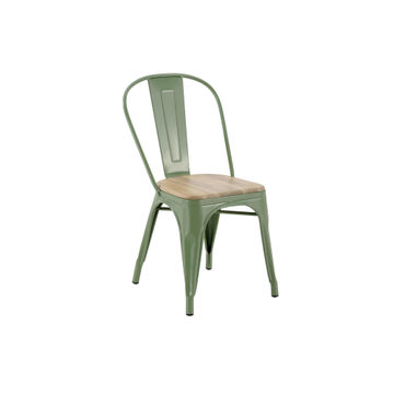 Oxford Steel & Acacia Patio Chair Green D53cmxW44cmxH83cm (Excluding Table)