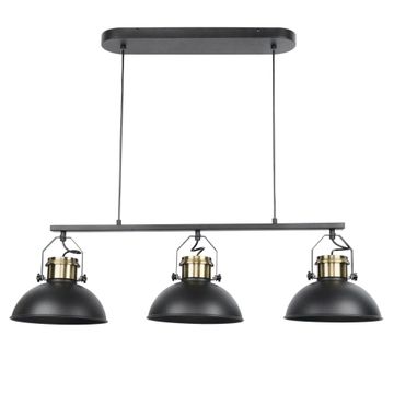 Inspire pendant lamp e27x3 metal matt black with antic brass ted