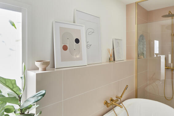 Wall tile arctic pink plain matte l90cm x w30cm (1.08m2/box)