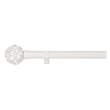Inspire curtain rod kit d28 white extendable from 160cm - 300cm (includes brackets and finals) 