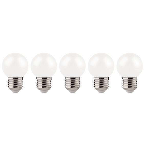 Lexman new22-setof5 frosted outdoor ip44 p45 light bulb e270 7w warm white 