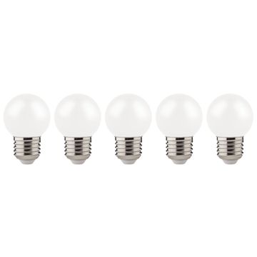 Lexman new22-setof5 frosted outdoor ip44 p45 light bulb e270 7w warm white 