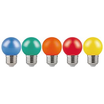 Lexman new22-setof5 plastic color light bulbs outdoor 1w ip44 p45 e27 