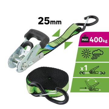Straps with ratchet with hook Standers 25mmx500cm 400kg 1 piece