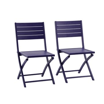 Naterial Xara II Origami Aluminium Patio Chairs Navy Set of 2 (Excludes Table)