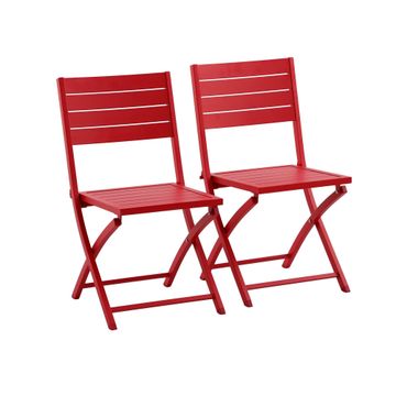 Naterial Xara II Origami Aluminium Patio Chairs Set of 2 Red (Excludes Table)