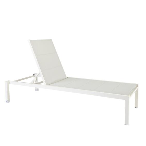Naterial Aquila II Fix Aluminium & Steel Pool Lounger White L200cmxW75cmxH36CM