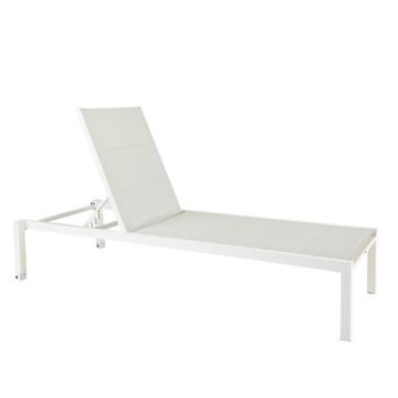 Naterial Aquila II Fix Aluminium & Steel Pool Lounger White L200cmxW75cmxH36CM