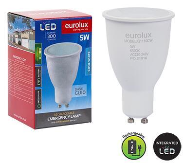 Eurolux Rechargeable LED Light Bulb GU10 5W Cool White