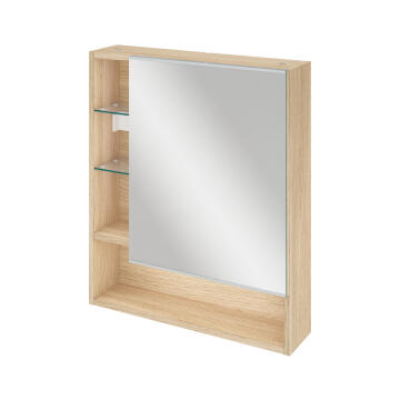 Bathroom mirror cabinet 60cm SENSEA Easy oak 70x60x14cm