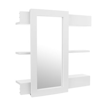 Bathroom Mirror Cabinet Single Slide White 70x70x15cm