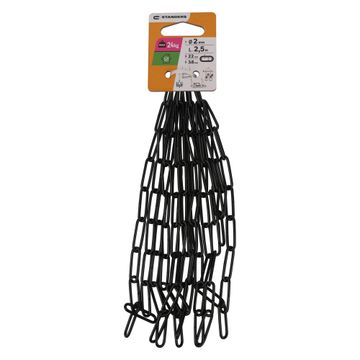 Chain steel zinc plated long link STANDERS black L2.5m D2mm