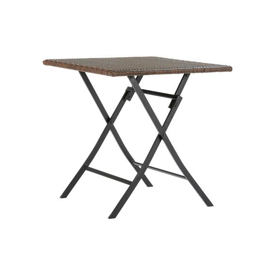Zena Origami Wicker & Steel Patio Coffee Table Dark Brown L70cmxW70cmxH71.5cm (Excluding Chairs)