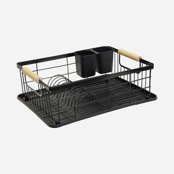  Fine Living Kitchen Masimo Dish Drying Rack   Black