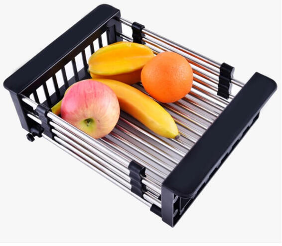 Fine Living Kitchen Extended Sink Drying Basket Black D30Xh10Cm