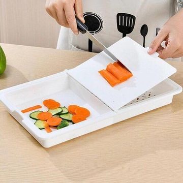  Fine Living Kitchen Cutting Board With Drainer White