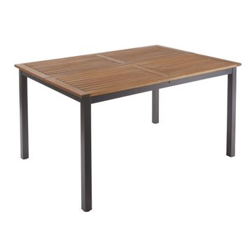 Naterial Oris Aluminium & Eucalyptus Patio Table Extendable L147cmxW147cmxH75cm (Excludes Chairs)