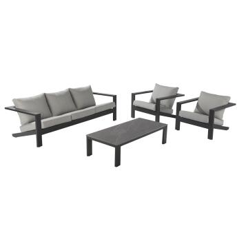 Naterial Olympia Aluminium & Textile 4 Piece Patio Set Grey