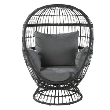 Naterial Juno Wicker Egg Chair Grey H147cmxD97cmxW113cm