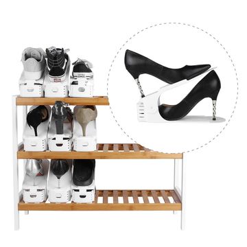 Shoe Organizer White Set Of 6 W10xD25x8cm