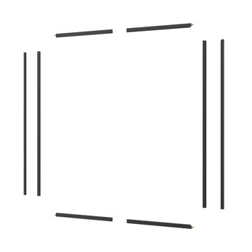 Shower Door Corner Frame Square EASY Black W90CMXH190CM (Frame Only)