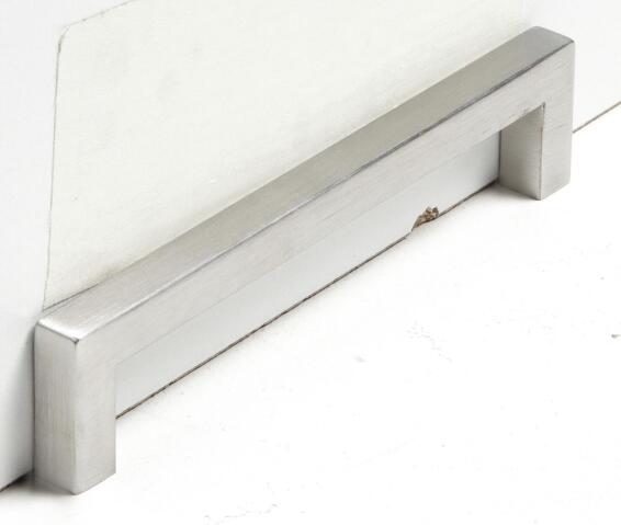 Cabinet pull handle brushed nickel square 128mm inspire