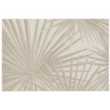 Rug indoor /outdoor polypropylene palm patterned natural rectangle 80 x 150cm eva inspire