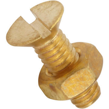 Bolt and nut countersunk head solid brass 4.0x12mm 20pc standers