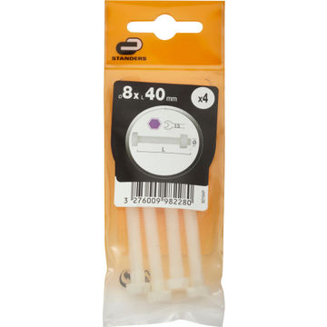4 Hexagonal Screw M 8X 40 Pl.White