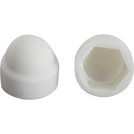 Plastic hexagon caps white 8mm 4pc standers