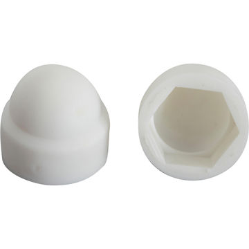Plastic hexagon caps white 8mm 4pc standers