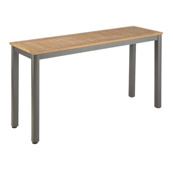 Naterial Oris Fix Aluminium & Eucalyptus Patio Table L137cmxW43cmxH74cm