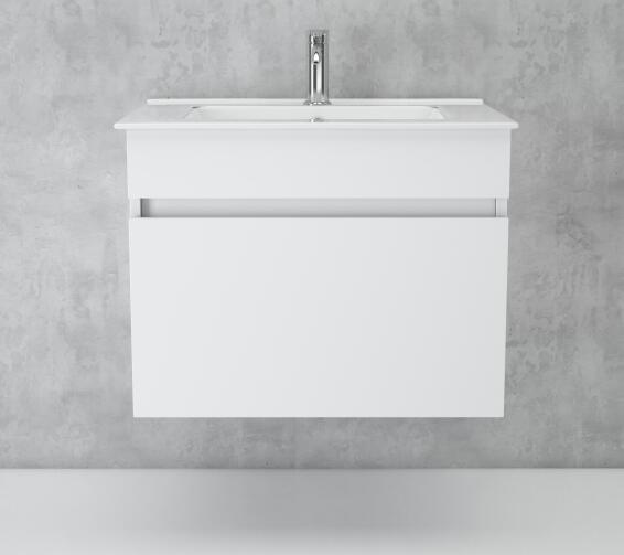 Bathroom Cabinet and Basin Wall Mounted Pure White (One Drawer) W60CMXD47CMXH46CM