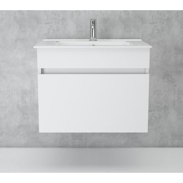 Bathroom Cabinet and Basin Wall Mounted Pure White (One Drawer) W60CMXD47CMXH46CM