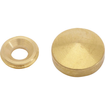 Screw caps round head shape polished brass 15mm 4pc standers