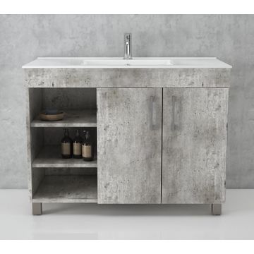 Bathroom Cabinet and Basin Free Standing Natural Concrete 900mm