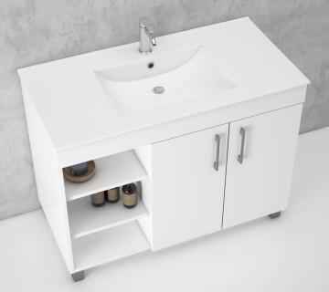 Cabinet & Basin F/Standing Sil White 900