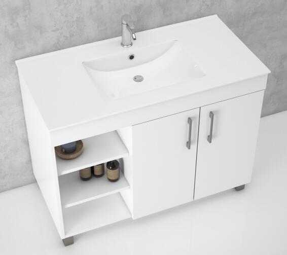 Bathroom Cabinet and Basin Free Standing Silhouette White 900mm