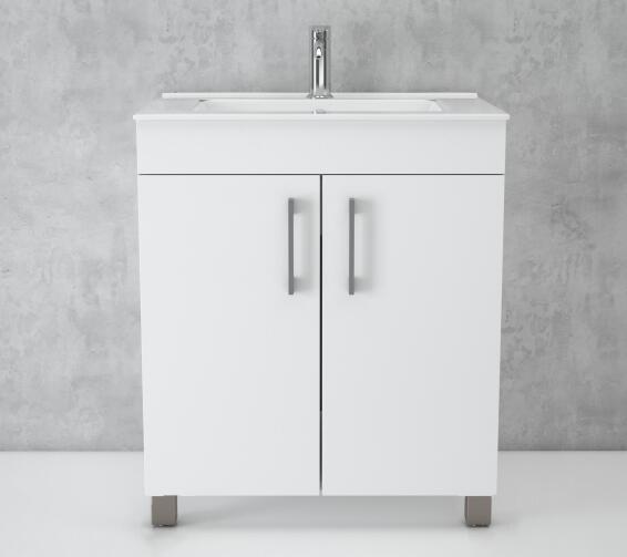 Bathroom Cabinet and Basin Free Standing Silhouette White 600mm