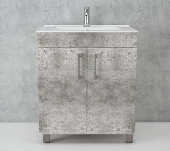 Bathroom Cabinet and Basin Free Standing Natural Concrete 600mm