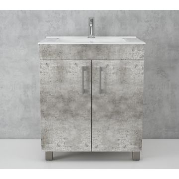 Bathroom Cabinet and Basin Free Standing Natural Concrete 600mm