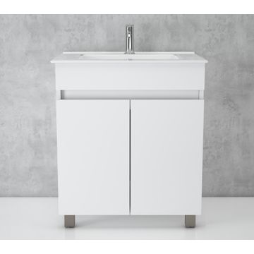 Bathroom Cabinet and Basin Free Standing Pure White 600mm