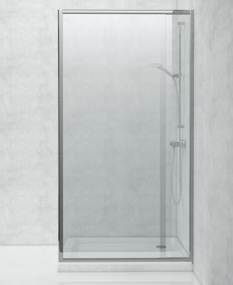 Shower Adjustable Fixed Panel Chrome with Clear Glass 80 - 102x200cm