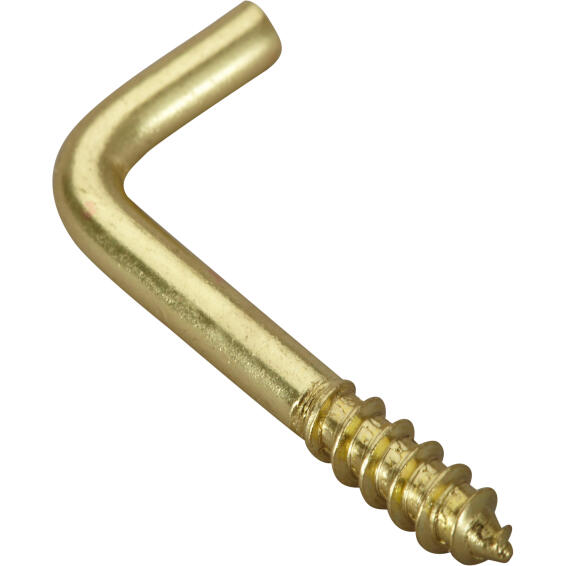 Cup hooks square brass plated 3.0x30mm 15pc standers